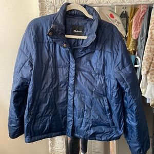 Madewell navy blue puffer jacket